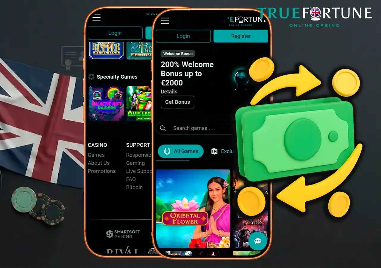 Payment methods for UK players at True Fortune Casino